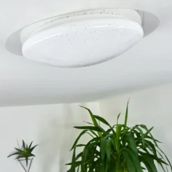 Plafonnier Cure LED Blanc, 1 lumière, Télécommandes, Changeur de couleurs