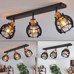 Plafonnier Dandin Noir, 3 lumières