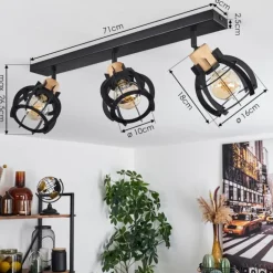 Plafonnier Dandin Noir, 3 lumières