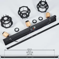 Plafonnier Dandin Noir, 3 lumières