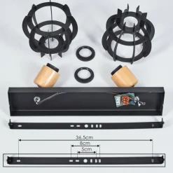 Plafonnier Dandin Noir, 2 lumières