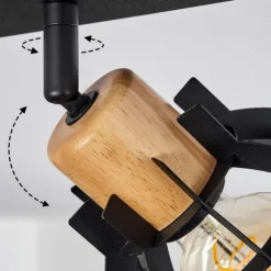 Plafonnier Dandin Noir, 2 lumières