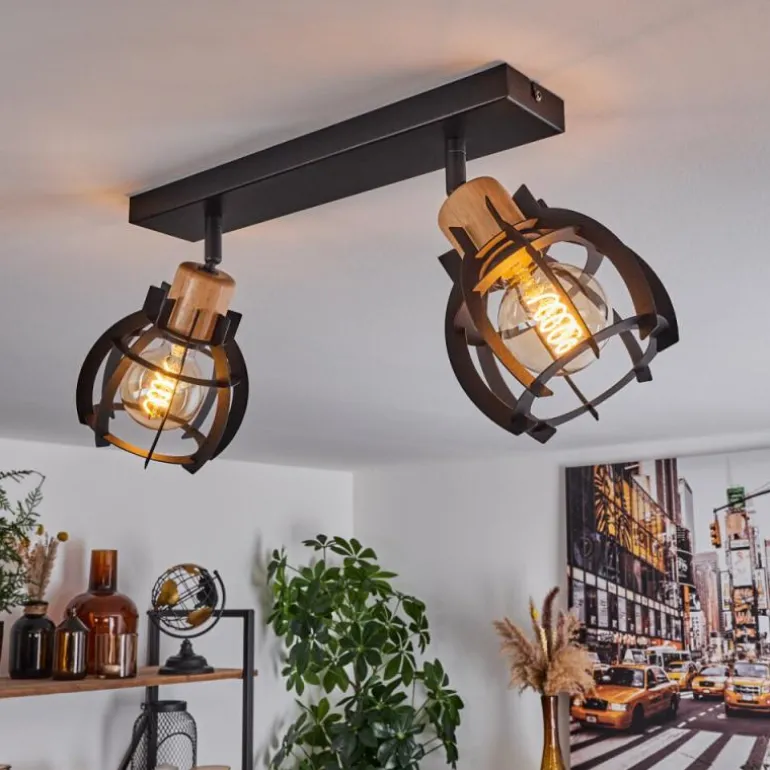 Plafonnier Dandin Noir, 2 lumières