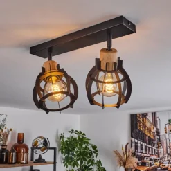 Plafonnier Dandin Noir, 2 lumières