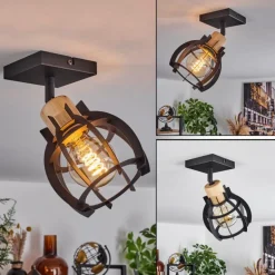 Plafonnier Dandin Noir, 1 lumière