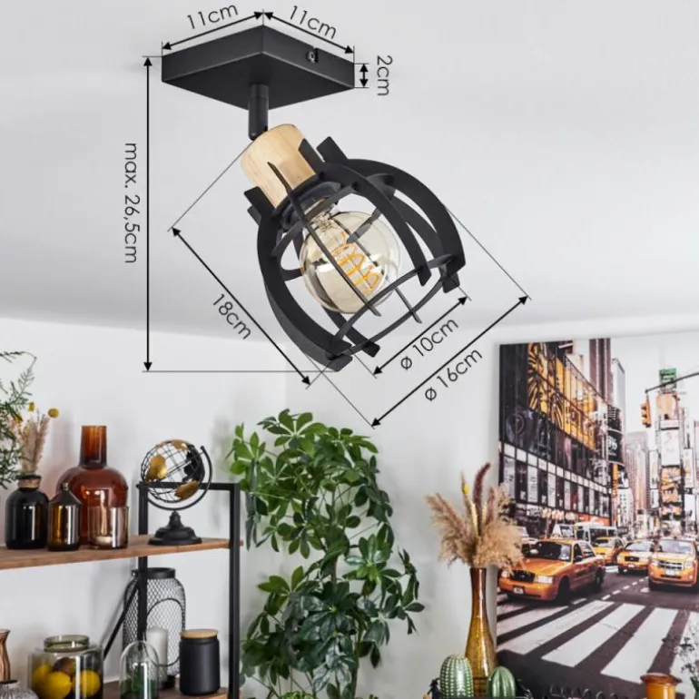 Plafonnier Dandin Noir, 1 lumière