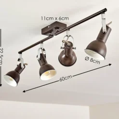 Plafonnier Danikon Brun, 4 lumières