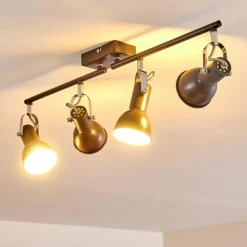 Plafonnier Danikon Brun, 4 lumières