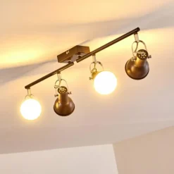 Plafonnier Danikon Brun, 4 lumières