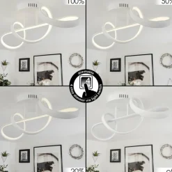 Plafonnier Dauntey LED Blanc, 1 lumière, Télécommandes