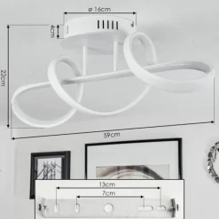 Plafonnier Dauntey LED Blanc, 1 lumière, Télécommandes