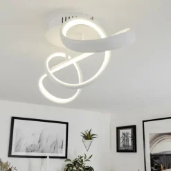 Plafonnier Dauntey LED Blanc, 1 lumière, Télécommandes