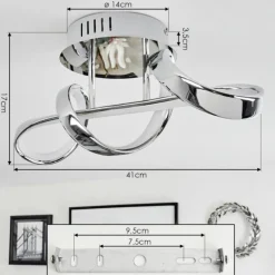 Plafonnier Dauntey LED Chrome, 1 lumière