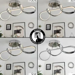 Plafonnier Dauntey LED Chrome, 1 lumière