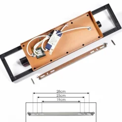 Plafonnier Deadwood LED Brun, Chrome, Couleur bois, 3 lumières