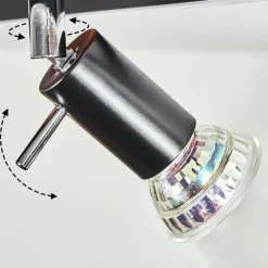 Plafonnier Deadwood LED Brun, Chrome, Couleur bois, 3 lumières