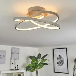 Plafonnier Demaine LED Gris, 1 lumière