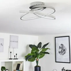 Plafonnier Demaine LED Gris, 1 lumière