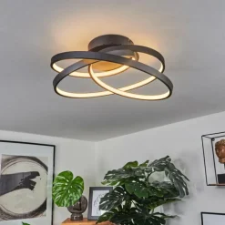 Plafonnier Demaine LED Noir, 1 lumière