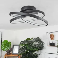 Plafonnier Demaine LED Noir, 1 lumière