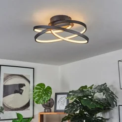 Plafonnier Demaine LED Noir, 1 lumière