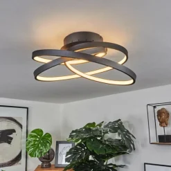 Plafonnier Demaine LED Noir, 1 lumière