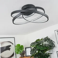 Plafonnier Demaine LED Noir, 1 lumière