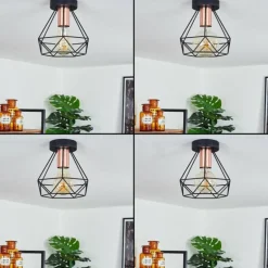 Plafonnier Denno Cuivre, Noir, 1 lumière