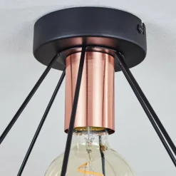 Plafonnier Denno Cuivre, Noir, 1 lumière
