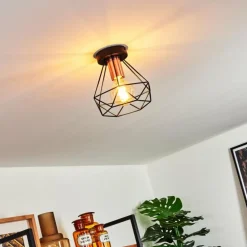 Plafonnier Denno Cuivre, Noir, 1 lumière