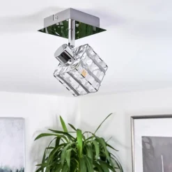 Plafonnier Desrue Chrome, Argenté, 1 lumière