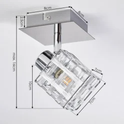 Plafonnier Desrue Chrome, Argenté, 1 lumière