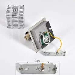 Plafonnier Desrue Chrome, Argenté, 1 lumière