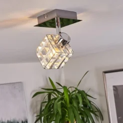 Plafonnier Desrue Chrome, Argenté, 1 lumière