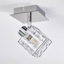 Plafonnier Desrue Chrome, Argenté, 1 lumière