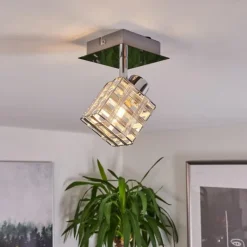 Plafonnier Desrue Chrome, Argenté, 1 lumière