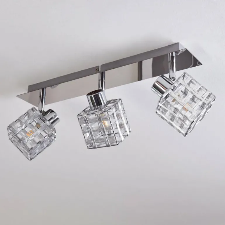Plafonnier Desrue Chrome, Argenté, 3 lumières