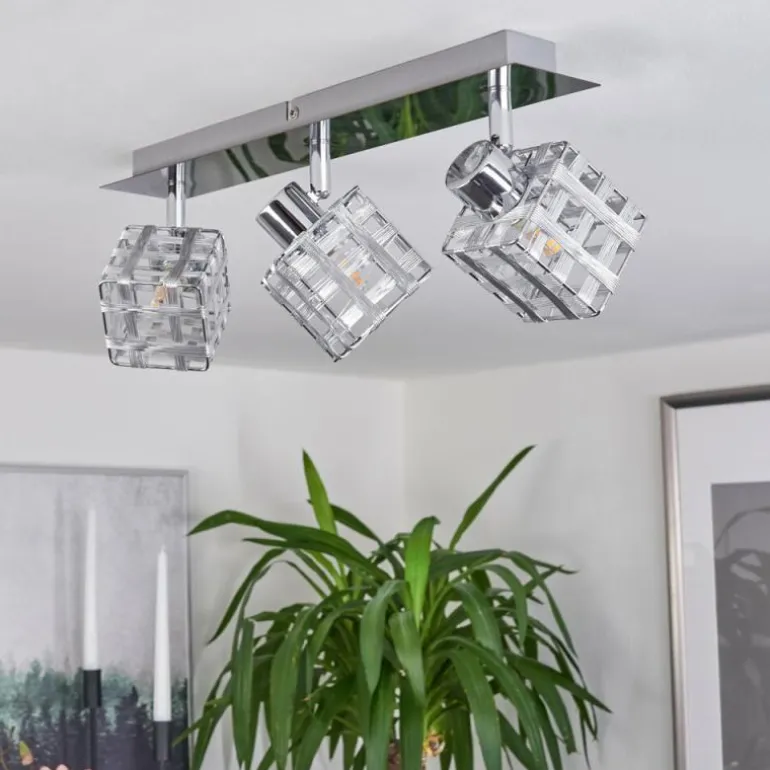 Plafonnier Desrue Chrome, Argenté, 3 lumières