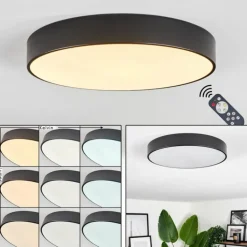 Plafonnier Diagonal LED Noir, 1 lumière, Télécommandes