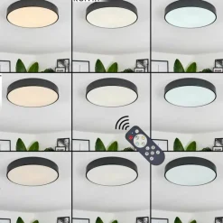 Plafonnier Diagonal LED Noir, 1 lumière, Télécommandes