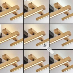 Plafonnier Disentis LED Écru, Noir, 1 lumière, Télécommandes