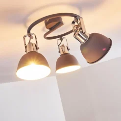 Plafonnier Dompierre Gris, Blanc, 3 lumières
