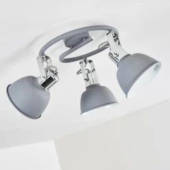 Plafonnier Dompierre Gris, Blanc, 3 lumières