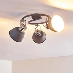 Plafonnier Dompierre Gris, Blanc, 3 lumières