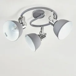 Plafonnier Dompierre Gris, Blanc, 3 lumières