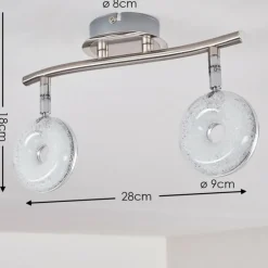 Plafonnier Donot LED Nickel mat, 2 lumières