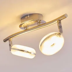 Plafonnier Donot LED Nickel mat, 2 lumières