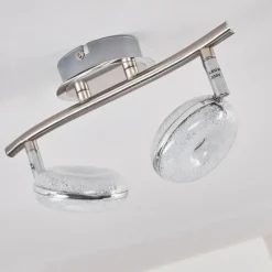 Plafonnier Donot LED Nickel mat, 2 lumières