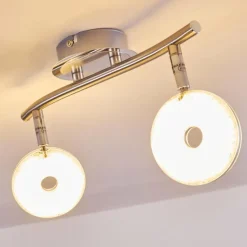 Plafonnier Donot LED Nickel mat, 2 lumières