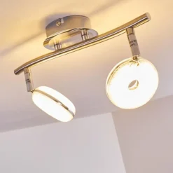 Plafonnier Donot LED Nickel mat, 2 lumières